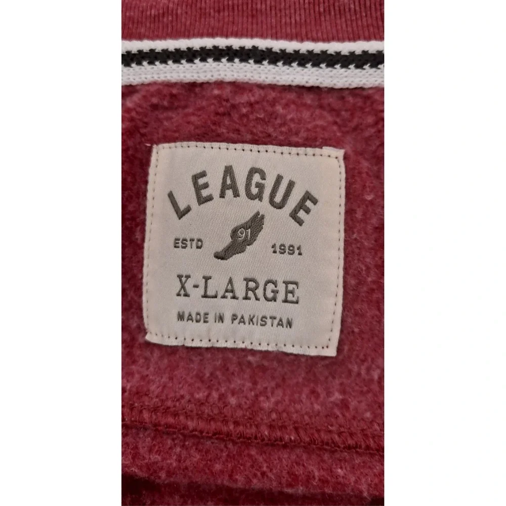 Mens XL Elon University Heathered Maroon Three Quarter Zip Pullover‎